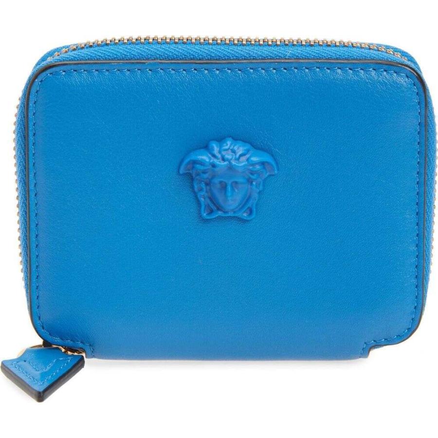 流行に ヴェルサーチ 財布 時計 雑貨 メンズ 財布 ヴェルサーチ Versace Versace Cobalt Blue Wallet Card Leather Around Zip Medusa La 財布 メンズ 財布 Upzambia Org