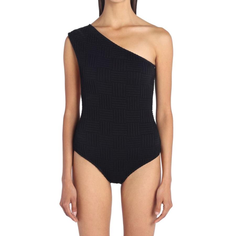 い出のひと時に とびきりのおしゃれを レディース Veneta Bottega ヴェネタ ボッテガ レディース ワンピース ヴェネタ ボッテガ Veneta Bottega ワンピース Black Swimsuit One Piece One Shoulder Pattern Intrecciato 水着 ビーチウェア 水着 Www