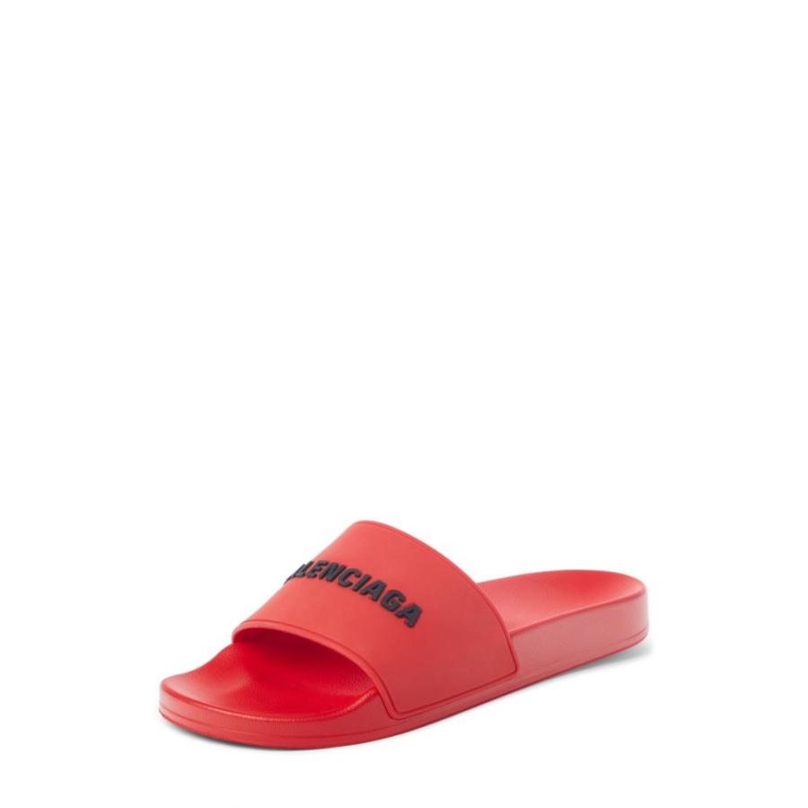 バレンシアガ Balenciaga メンズ サンダル スライドサンダル シューズ 靴 品質保証 Red Slide Black Sandal Logo