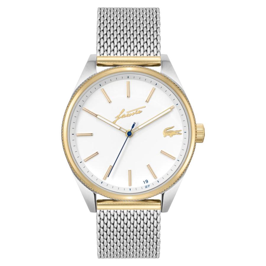 【人気沸騰】 Mesh Heritage 腕時計 メンズ LACOSTE ラコステ Strap White 42mm Watch, 腕時計