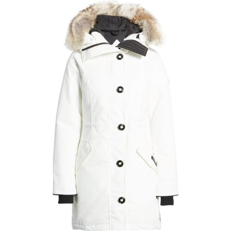 100 の保証 カナダグース Canada Goose レディース ダウン 中綿ジャケット アウター Rossclair Genuine Coyote Fur Trim Down Parka North Star White ラッピング無料 返品も保証 Newmatic Ae