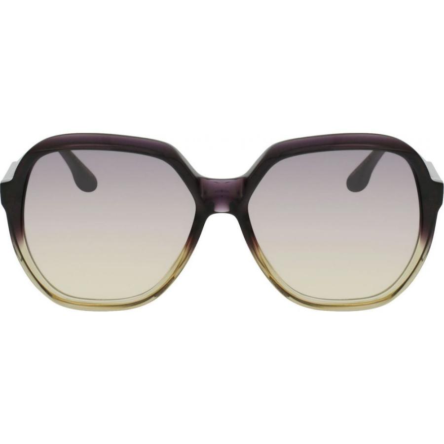 最新な Gradient 61mm メガネ・サングラス ユニセックス BECKHAM VICTORIA ベッカム ヴィクトリア Oversize Purple/Honey Sunglasses サングラス