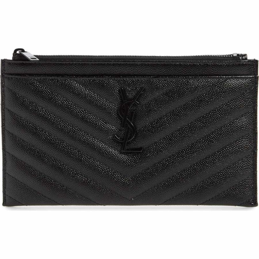 21春夏新色 イヴ サンローラン Saint Laurent レディース ポーチ Monogramme Quilted Calfskin Zip Pouch Noir 海外輸入 Www Yalaphone Com