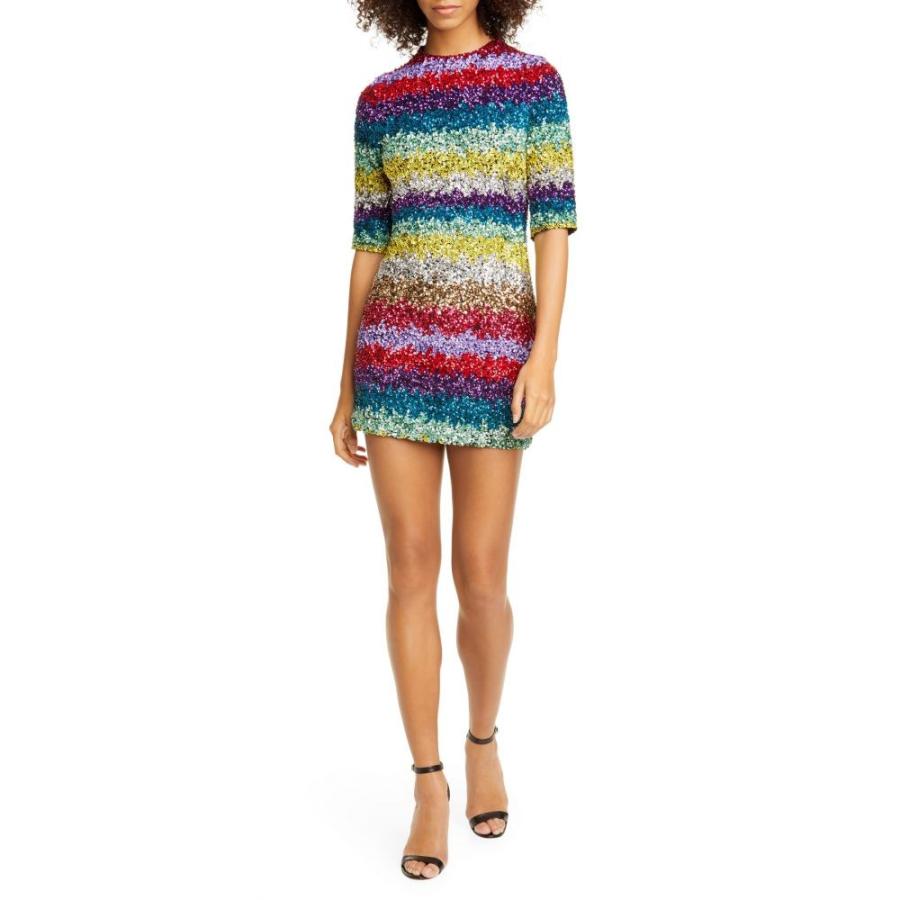 アリス アンド オリビア Alice Olivia レディース ワンピース ワンピース ドレス Inka Sequin Stripe Mock Neck Minidress Multi Jsonic Ca