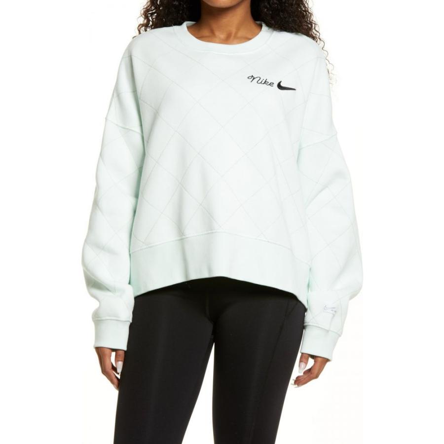 正規代理店 Sportswear トップス スウェット トレーナー レディース Nike ナイキ トップス レディース スウェット トレーナー ナイキ Nike Quilted Green Black Black Barely Sweatshirt Fleece トップス Vinfra Es