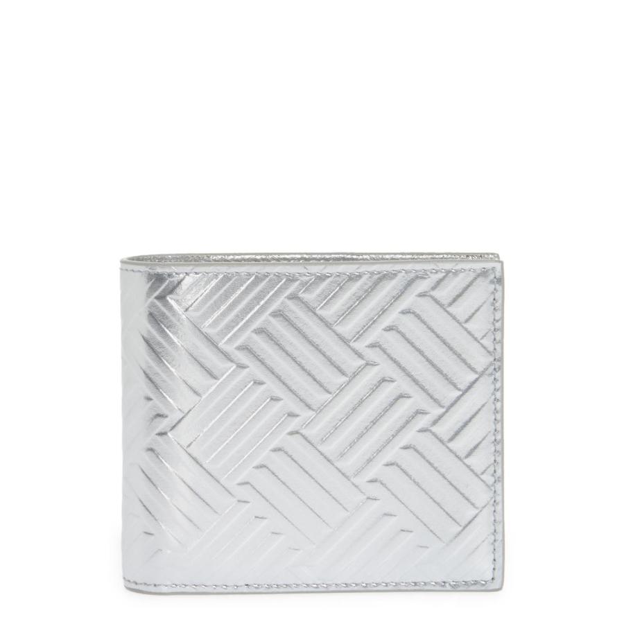 一番人気物 ヴェネタ ボッテガ メンズ 財布 ヴェネタ ボッテガ Veneta Bottega Bottega Silver Wallet Bifold Leather Metallic Intrecciato Embossed 二つ折り 財布 メンズ Veneta 財布 Smssvg Org