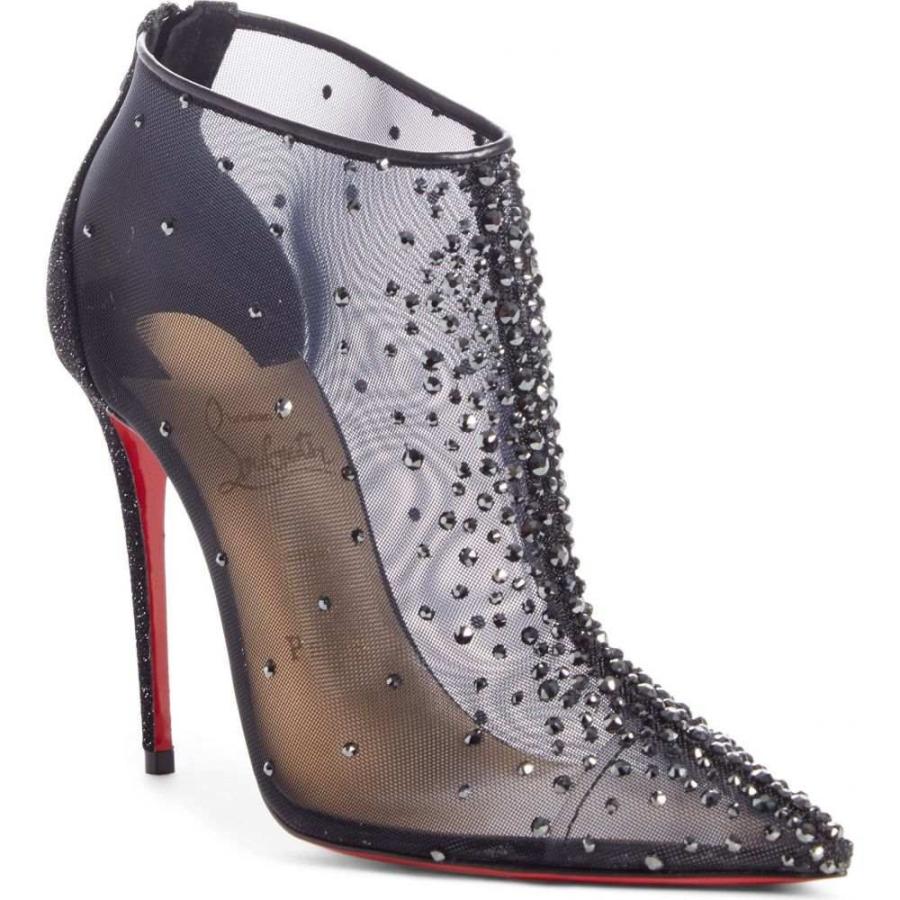 クリスチャン ルブタン Christian Louboutin レディース ブーツ シューズ 靴 Constella Crystal Mesh Bootie Sheer Black Www Mohmmadiyon Com