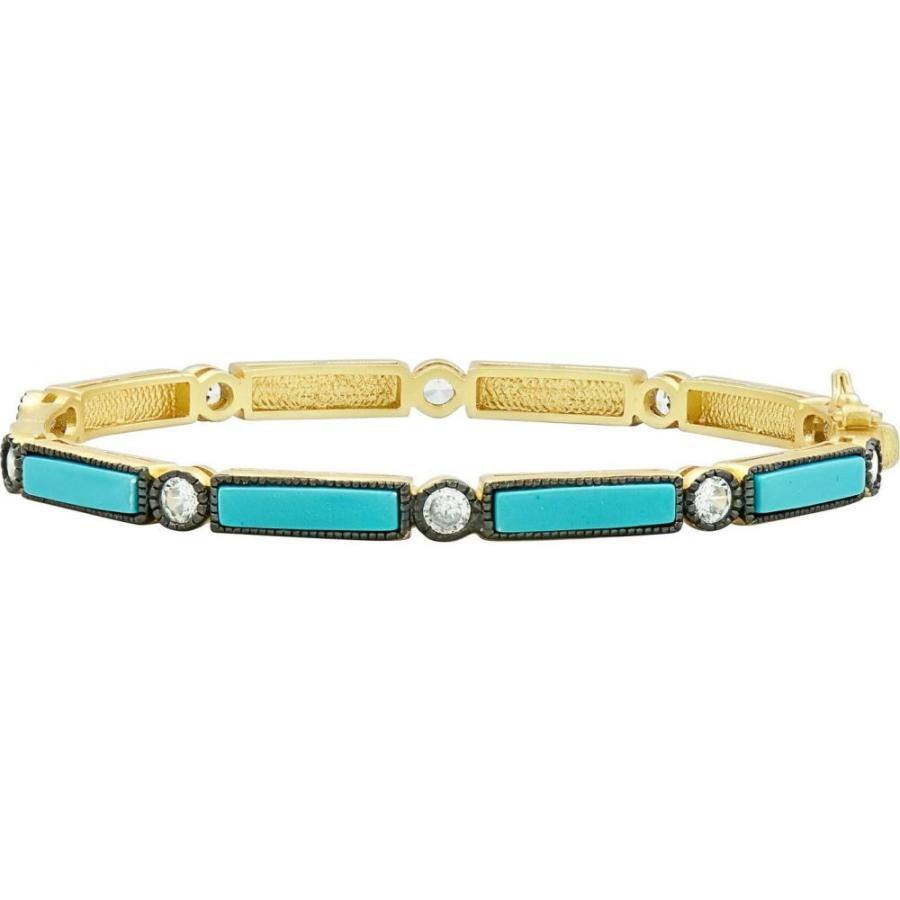 期間限定送料無料 フリーダ ロスマン Freida Rothman レディース ブレスレット バングル ジュエリー アクセサリー Baguette Bar Hinge Bangle Turquoise Gold Black メール便なら送料無料 Www Ladislexia Net