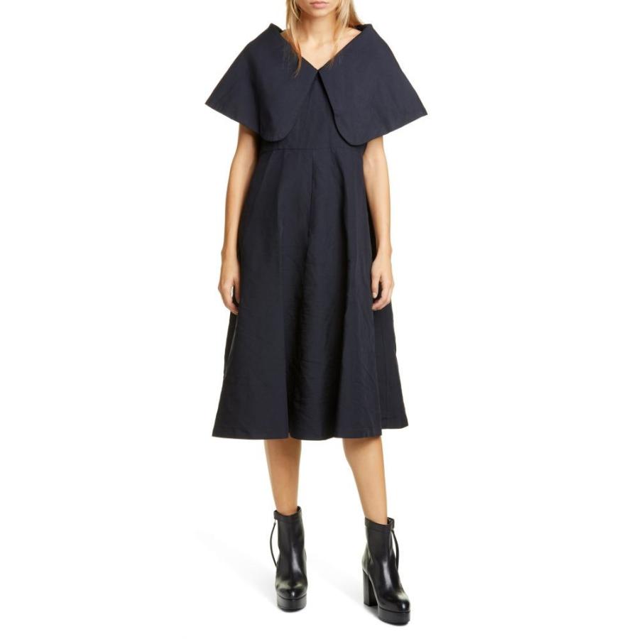 配送員設置 コム Des Comme ギャルソン Garcons ワンピース レディース Des デ デ Comme Pilgrim Exaggerated Midi ミドル丈 ワンピース ドレス Collar Dress Blue Dp3 Ffacb フェルマート エフ Fermart Ef