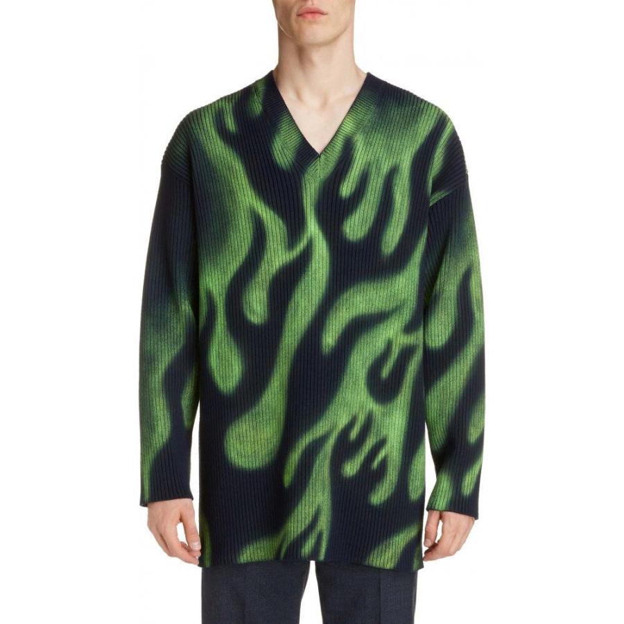 ディンカルビル ハム 前書き メンズ ニット 緑 Houmon Shika Org