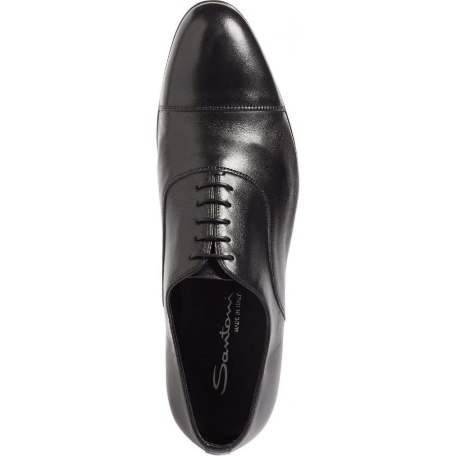 から厳選した Cap Darian シューズ・靴 革靴・ビジネスシューズ メンズ SANTONI サントーニ メンズ 革靴・ビジネスシューズ  サントーニ SANTONI Toe Leather Black Oxford - シューズ