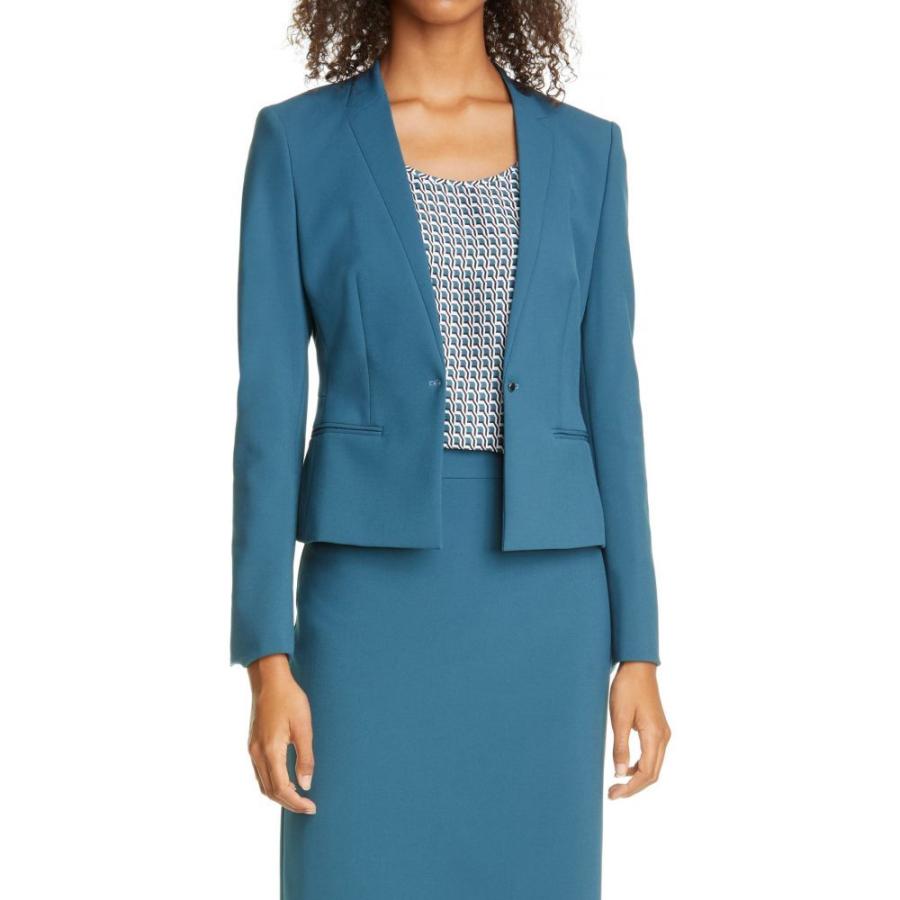 ブランドショッパー付き ヒューゴ ボス Boss レディース スーツ ジャケット アウター Jujube Blazer Blue Jade 受賞店舗 Skylanceronline Com
