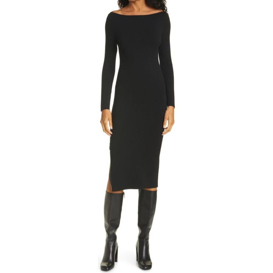 セール品 アリス アンド オリビア Alice Olivia レディース ワンピース スリットワンピース Rochelle Zip Slit Long Sleeve Midi Dress Black Black ファイナルバーゲン Yalaphone Com