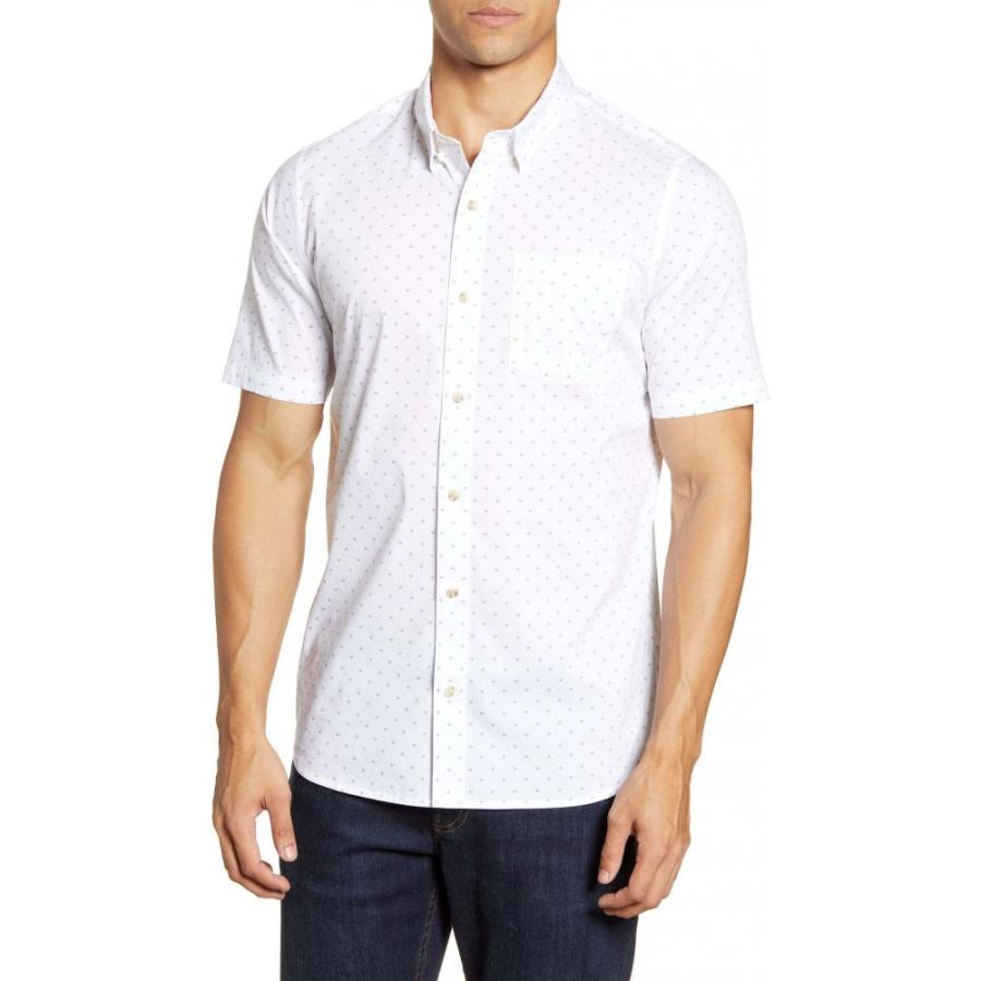 トラビスマシュー Travismathew メンズ シャツ トップス Tidbits Regular Sport Fit ギフト プレゼント ご褒美 Print Shirt Performance White