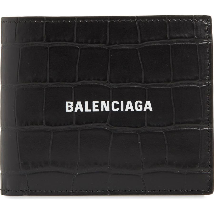 【海外輸入】 BALENCIAGA バレンシアガ メンズ Black Wallet Billfold Square 二つ折り 財布 その他財布