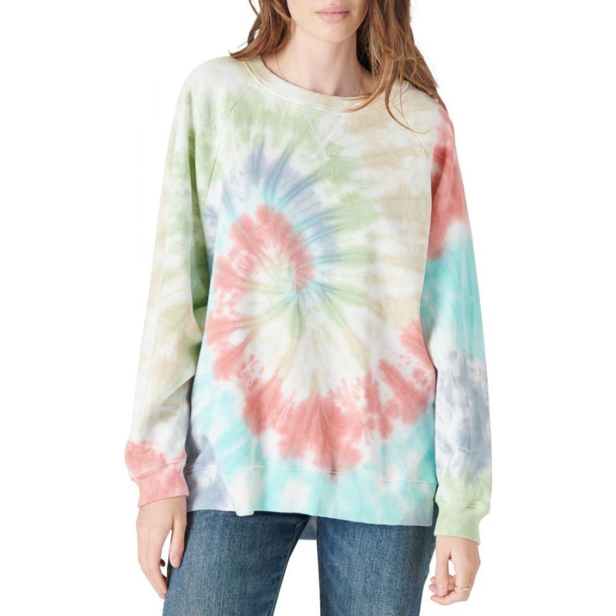 円高還元 Sweatshirt Fleece Oversize トップス スウェット トレーナー レディース Brand Lucky ラッキーブランド スウェット トレーナー ラッキーブランド Brand Lucky Multi Dye Tie トップス Meorboston Org