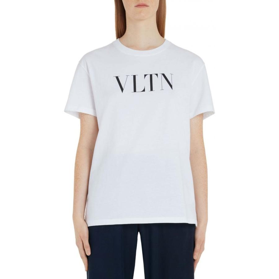 【高い素材】 ヴァレンティノ VALENTINO レディース Tシャツ ロゴTシャツ トップス VLTN Logo Tee White/Black, Cute baby 14c46f90