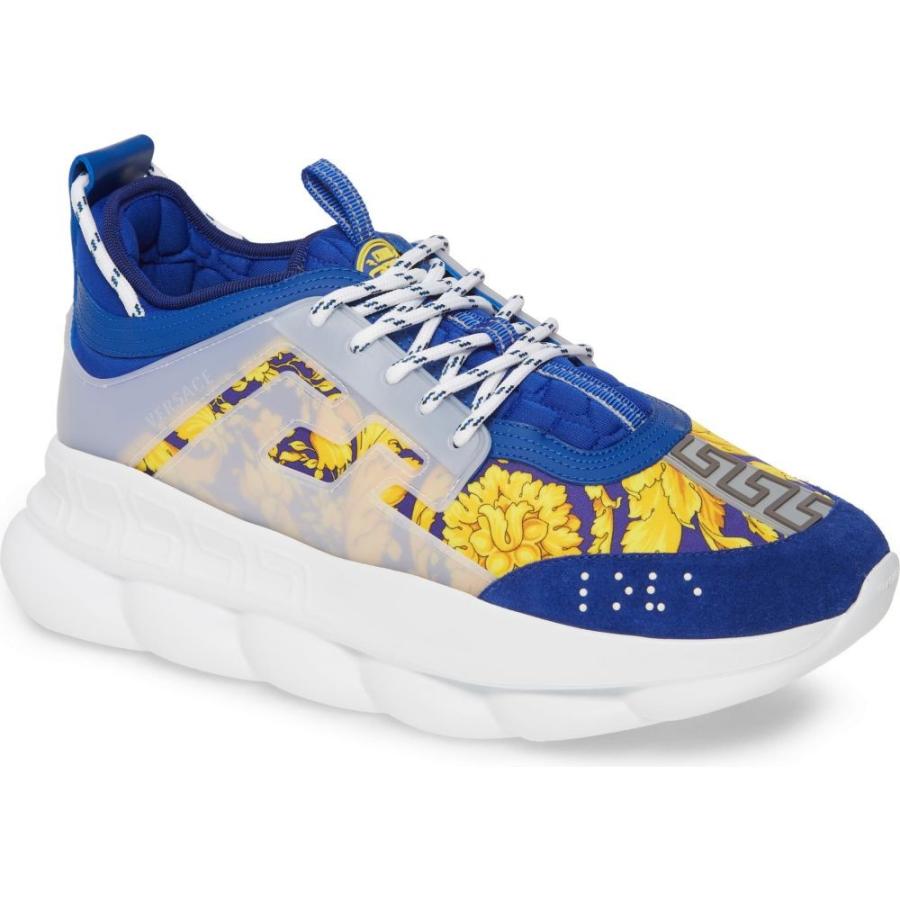 ヴェルサーチ Versace メンズ スニーカー シューズ 靴 Chain Reaction Sneaker Blue Gold White Supersport Tn