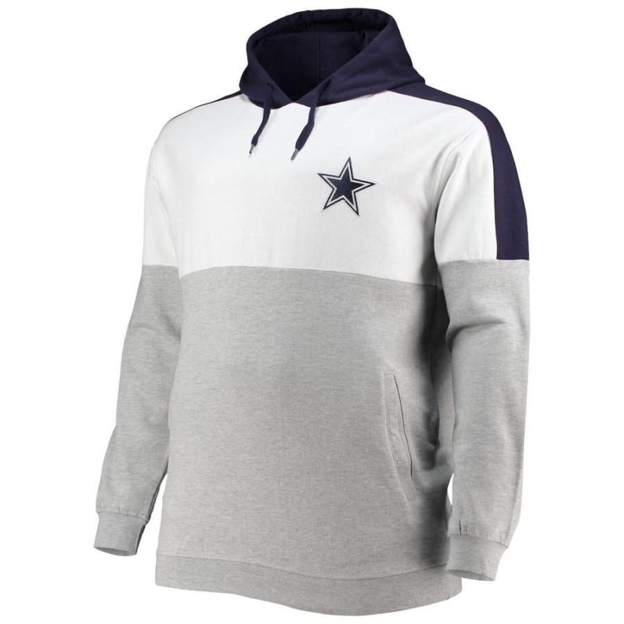 公式 Navy Heathered トップス 大きいサイズ パーカー メンズ Profile プロフィール Gray Navy Hoodie Pullover Logo Team Tall Big Cowboys Dallas パーカー サイズ 4xb Pashal Com