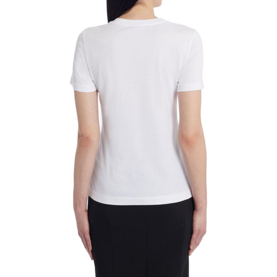 ドルチェ&ガッバーナ DOLCE&GABBANA レディース Tシャツ トップス Crystal Logo Cotton T-Shirt White｜ef-3｜02