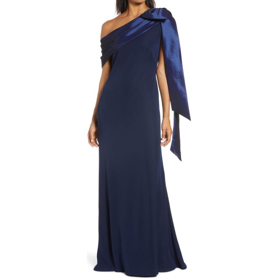 tadashi shoji one shoulder crepe gown