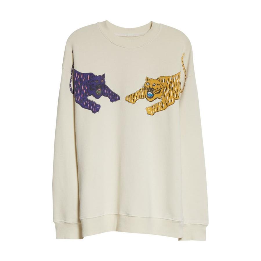いラインアップ アレグラ ラクエル Allegra Raquel スウェット トレーナー Tiger White Sweatshirt Cotton Tiger トップス スウェット トレーナー レディース Allegra Raquel アレグラ ラクエル トップス