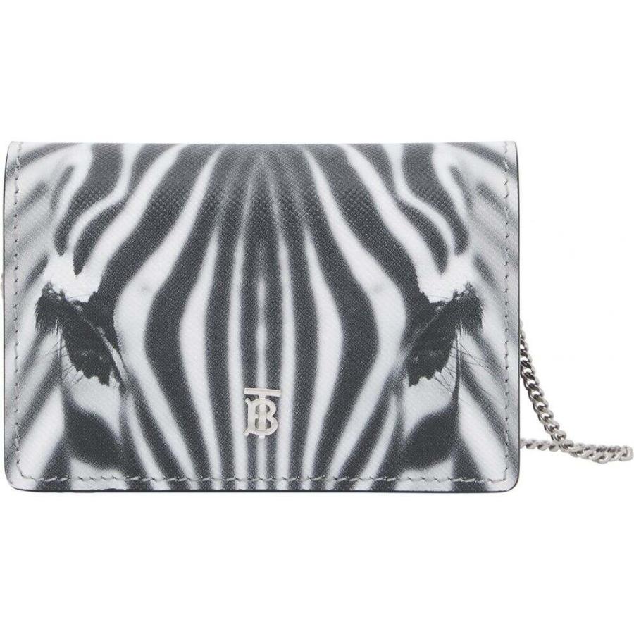 レディース バーバリー Zebra レディース Jessie Leather Black Print Calfskin カードケース 名刺入れ Card Burberry Black Case