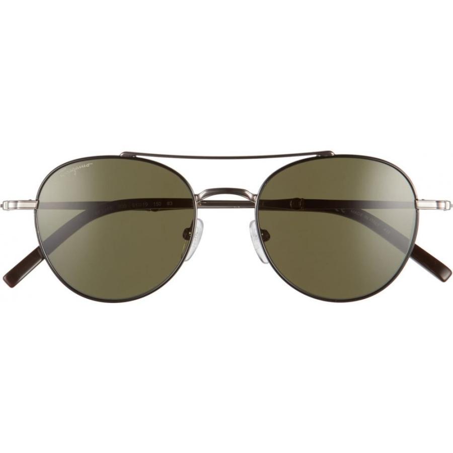 内祝い サルヴァトーレ フェラガモ Salvatore Ferragamo レディース メガネ サングラス ラウンド 51mm Round Sunglasses Shiny Gunmetal Black 21新発 Araizahoteles Com