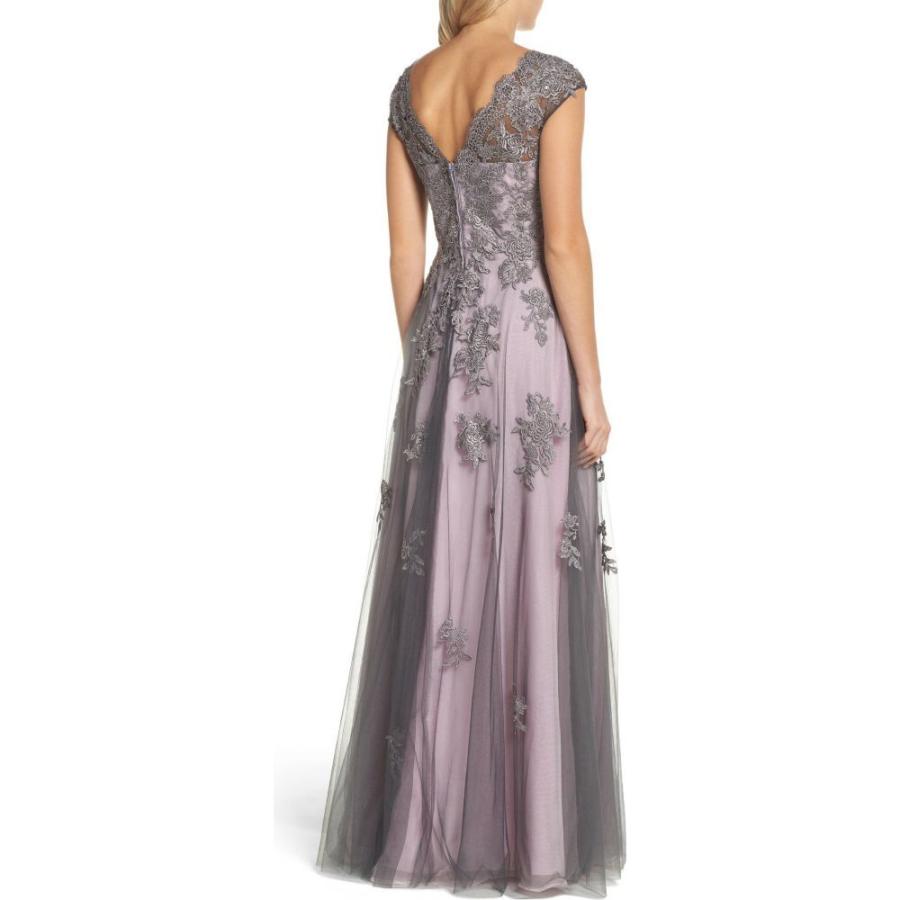 ラ ファム LA FEMME レディース パーティードレス ワンピース・ドレス Embellished Mesh A-Line Gown Pink/Gray｜ef-3｜02