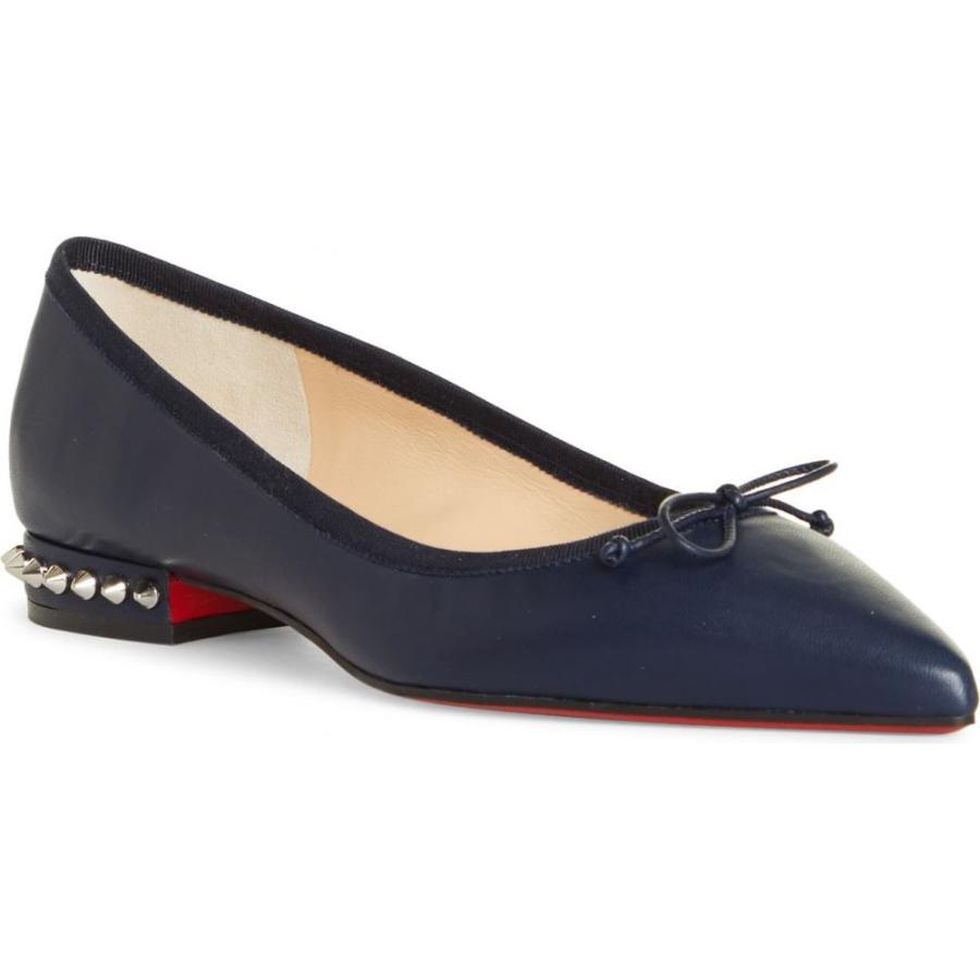 正規取扱店 クリスチャン ルブタン Christian Louboutin レディース スリッポン フラット シューズ 靴 Hall Studded Pointed Toe Bow Flat Version Nocturne 期間限定価格 Www Skylanceronline Com