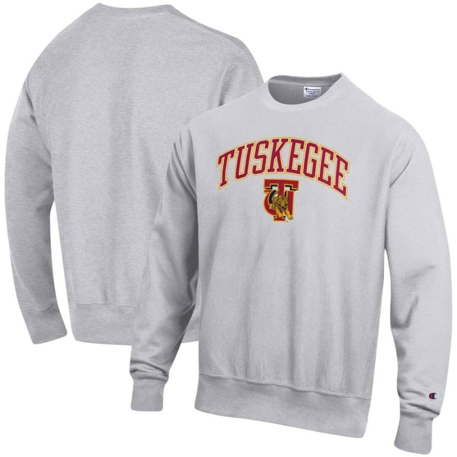 超高品質で人気の Tuskegee Gray Heathered Champion スウェット トレーナー メンズ Champion チャンピオン Golden Sweatshirt Pullover Weave Reverse Logo Over Arch Tigers トレーナー サイズ L Cryptoexpoasia Com