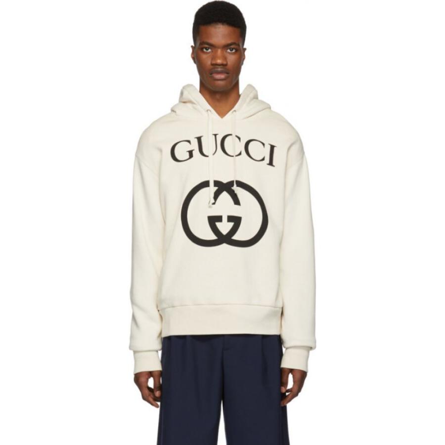 お歳暮 パーカー グッチ Gucci メンズ Hoodie G Interlocking Off White トップス パーカー メンズ Gucci グッチ トップス トップス