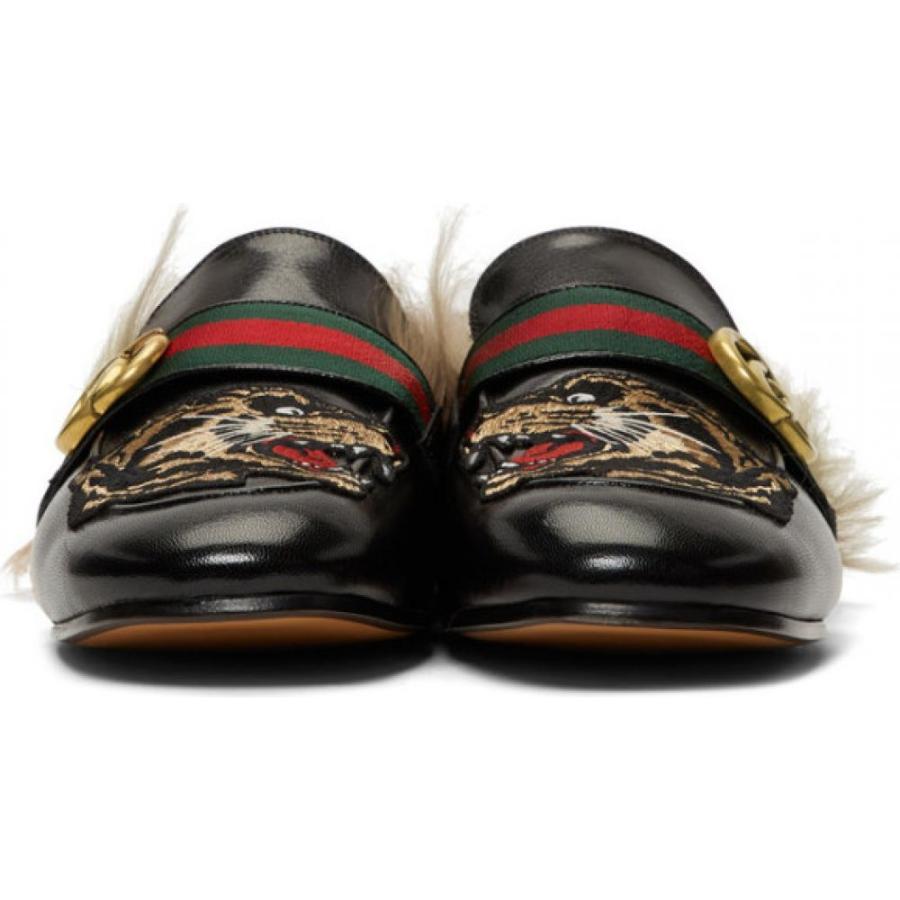 経典ブランド グッチ シューズ 靴 メンズ ローファー グッチ Gucci Gucci Black Loafers Princetown New Cat Angry Black シューズ 靴 ローファー メンズ シューズ