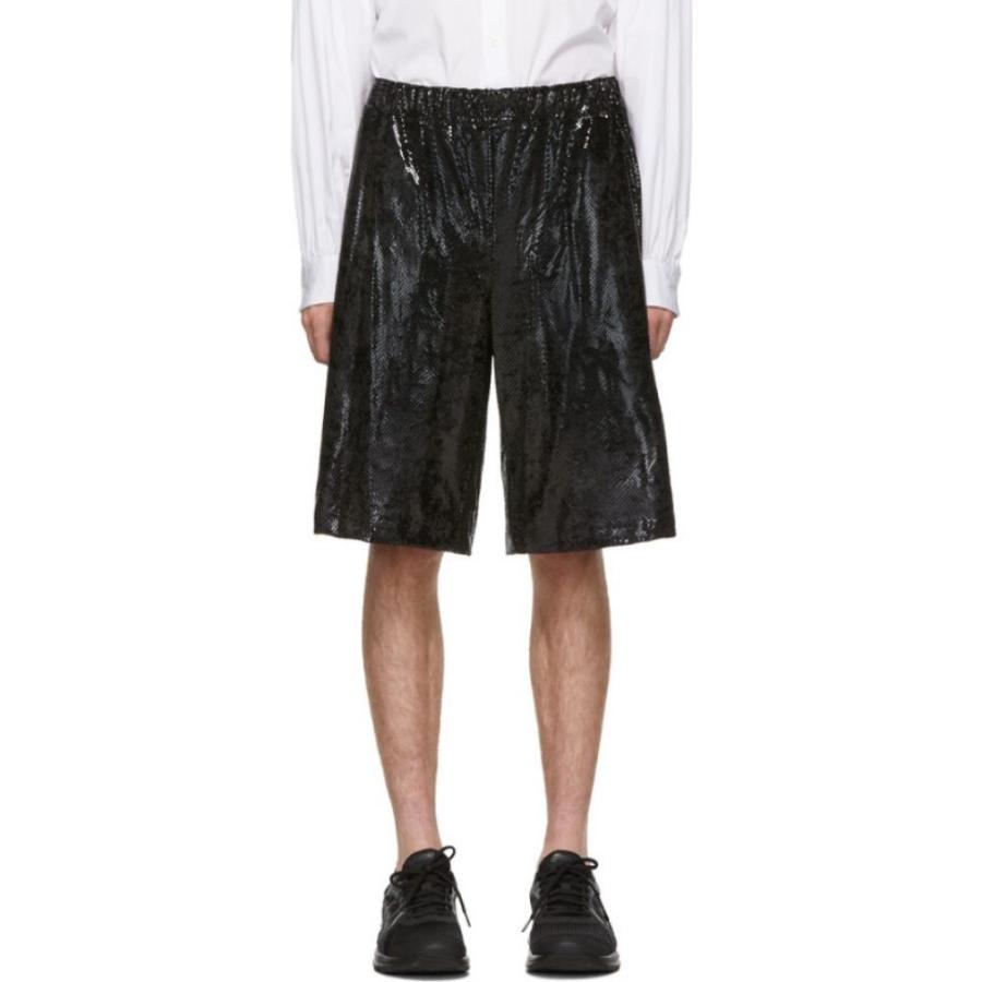 コム デ ギャルソン Comme Des Garcons Homme Plus メンズ ショートパンツ ボトムス パンツ Black Foil Jersey Shorts Black Supersport Tn