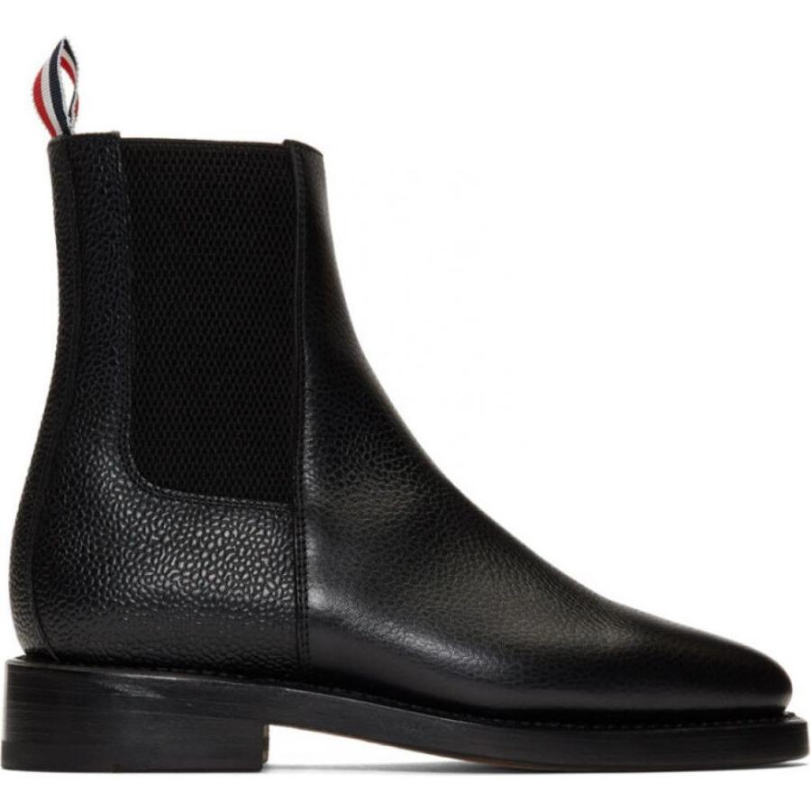 トム ブラウン Thom Browne レディース レインシューズ 長靴 チェルシーブーツ シューズ 靴 Black Pebble Grain Chelsea Boots Black Www Antoniodomingo Es