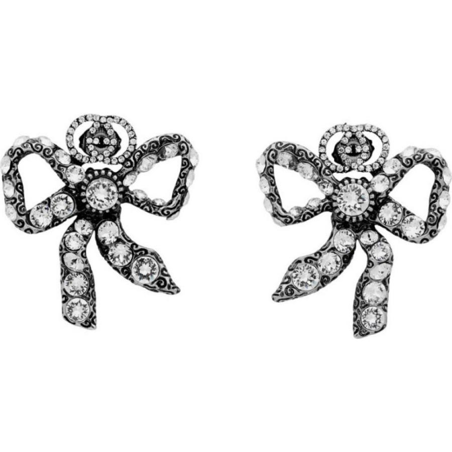 グッチ Gucci レディース イヤリング ピアス ジュエリー アクセサリー Silver Crystal Bow Earrings Purrworld Com