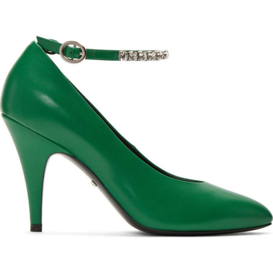 グッチ Gucci レディース ヒール アンクルストラップ シューズ 靴 Green Crystal Ankle Strap Heels New Shamrock Izolacije Ba
