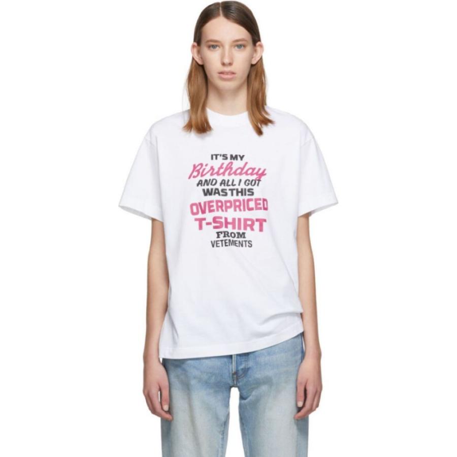 ヴェトモン Vetements レディース Tシャツ トップス White Birthday T Shirt Sagaretxe Net