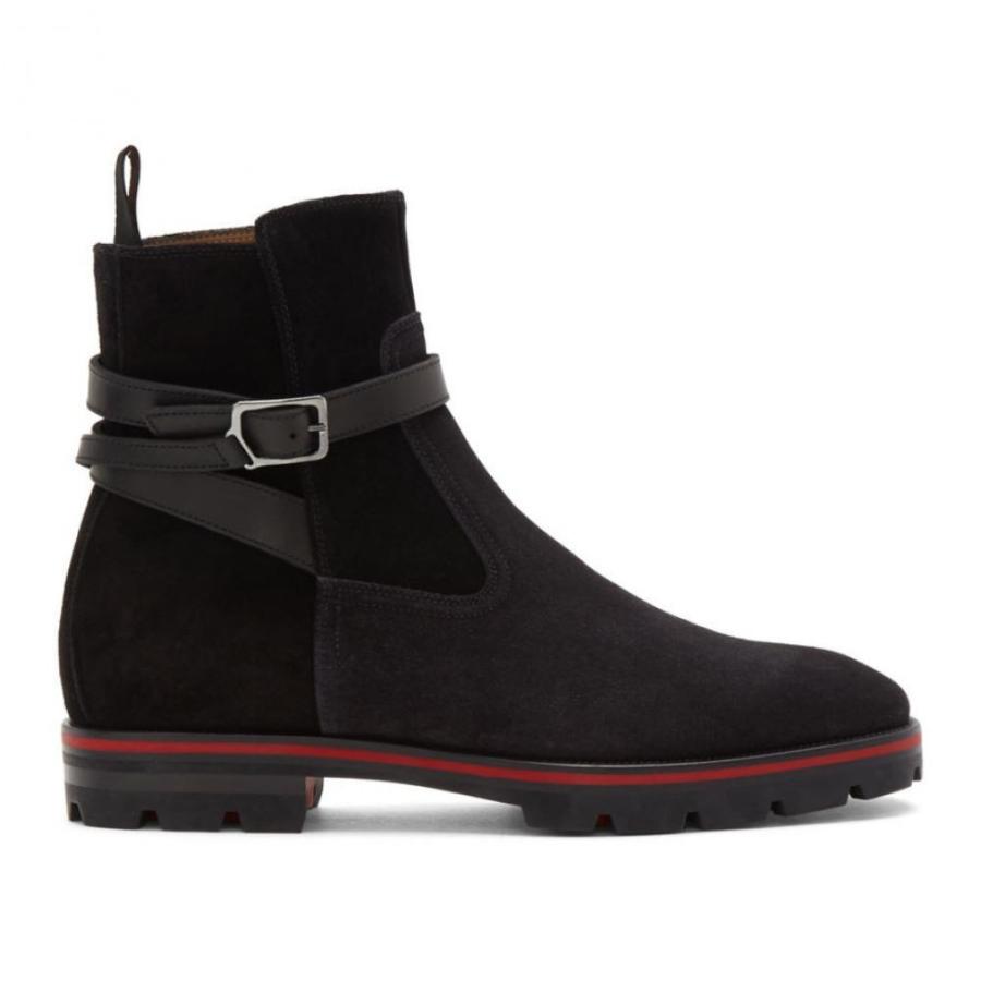 クリスチャン ルブタン Christian Louboutin 安い メンズ ブーツ シューズ Boots Suede Black Kicko 靴