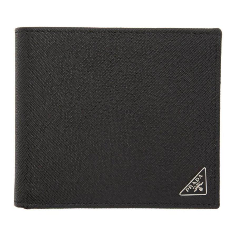 プラダ Prada メンズ 財布 二つ折り Black Saffiano Bifold Wallet Black Supersport Tn