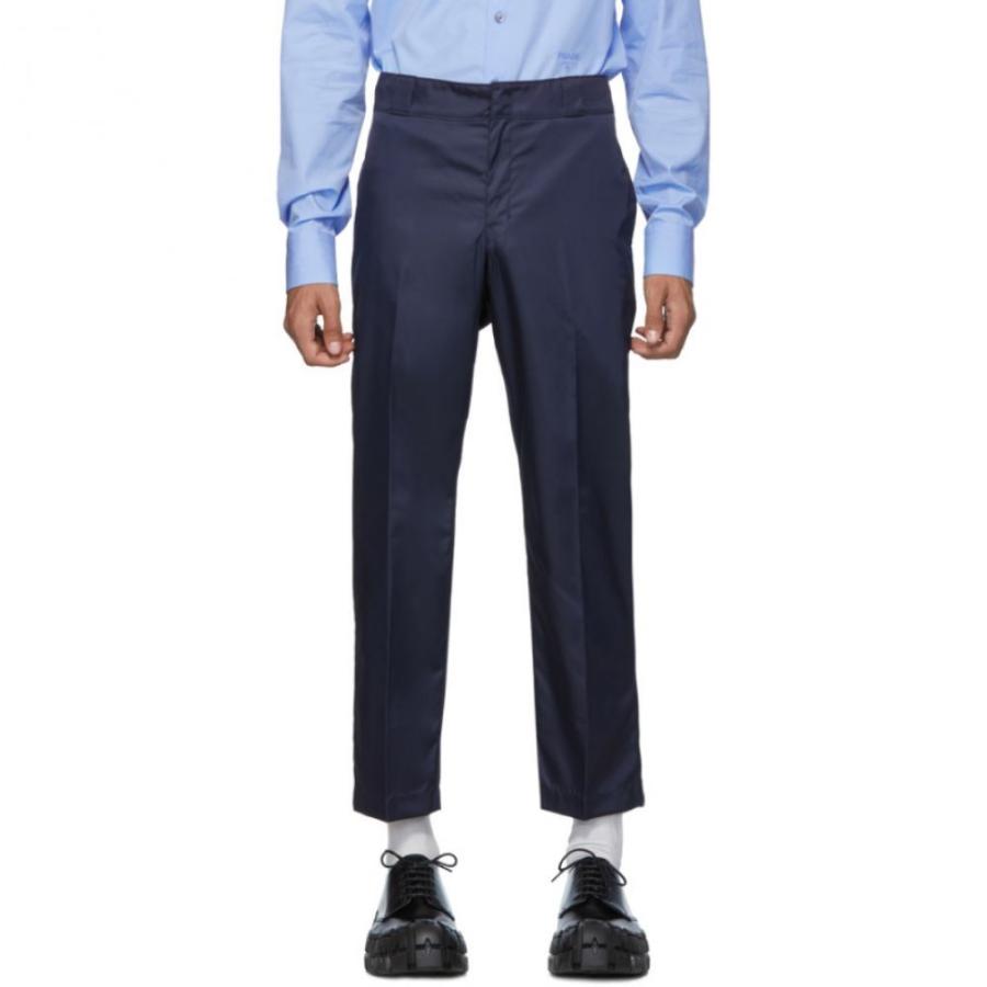 プラダ Prada メンズ ボトムス パンツ Navy Nylon Gabardine Trousers