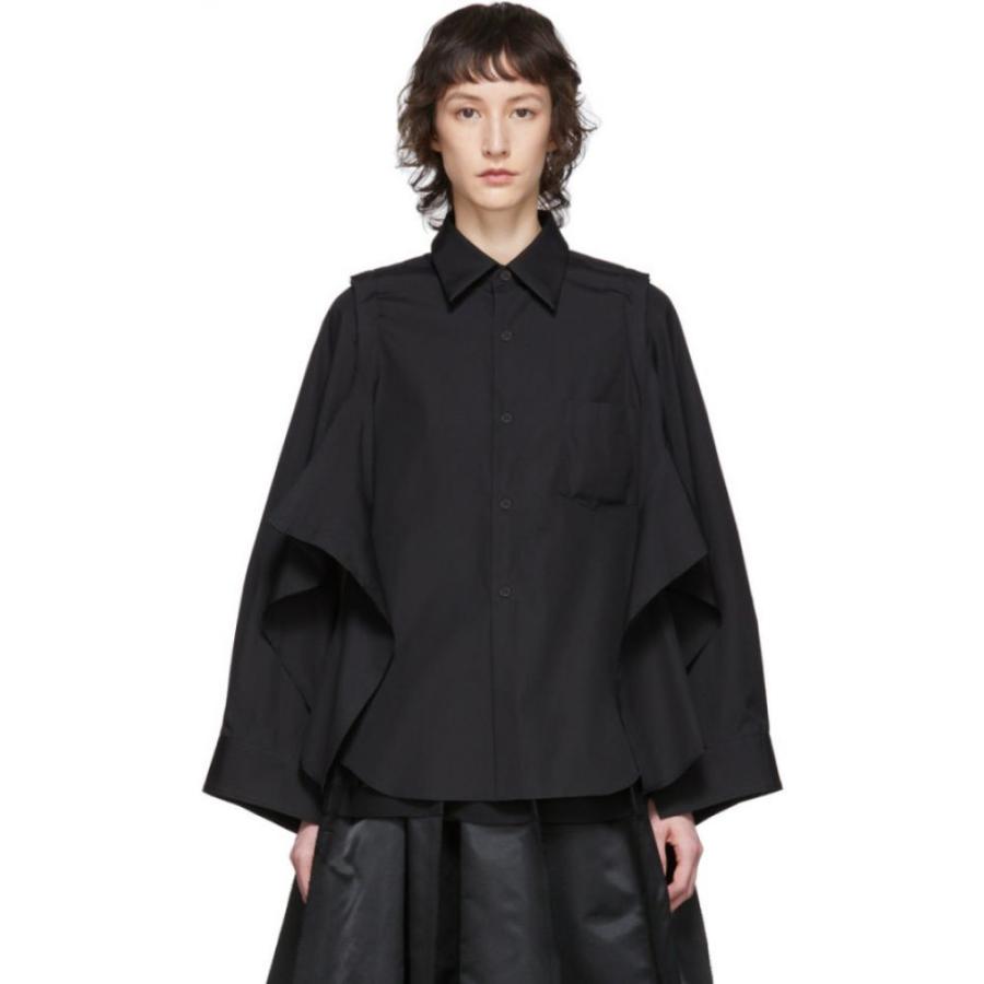 コム デ ギャルソン Comme Des Garcons レディース ブラウス シャツ トップス Black Deconstructed Shirt Black Www Novatic Vn