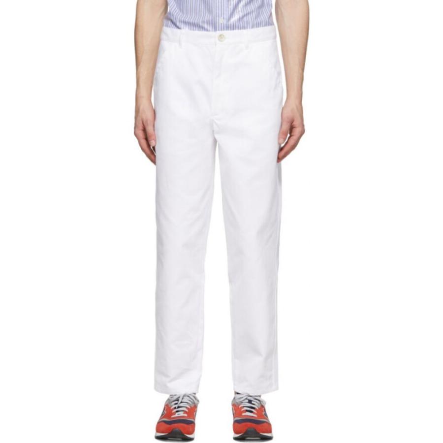 コム デ ギャルソン Comme Des Garcons Shirt メンズ ボトムス パンツ White Twill Workstitch Trousers White Cianilugano Ch
