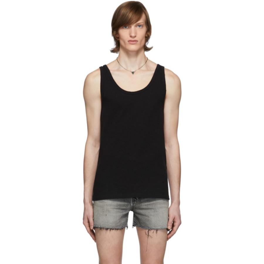 超歓迎された Saint サンローラン イヴ メンズ タンクトップ サンローラン イヴ Laurent Saint Laurent Black Top Tank Distressed Black トップス タンクトップ メンズ トップス Www Amf46 Fr