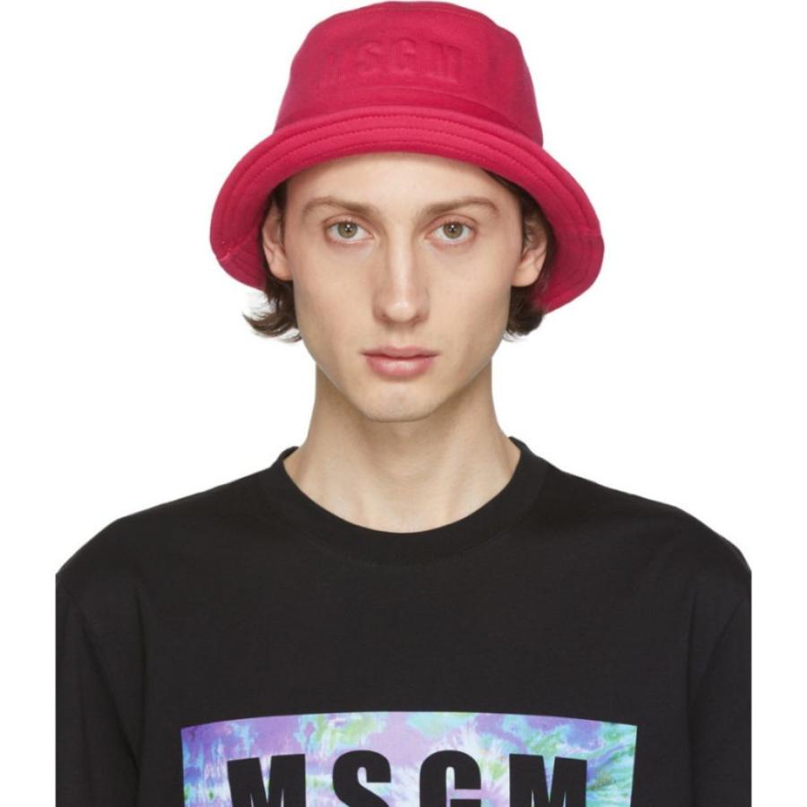 エムエスジーエム Msgm メンズ ハット バケットハット 帽子 Pink Logo Bucket Hat Raspberry Paogit Ru