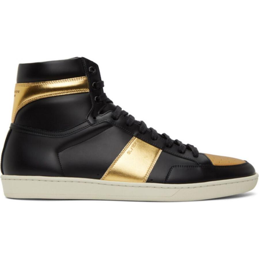 ネット限定 Laurent Saint サンローラン イヴ メンズ スニーカー サンローラン イヴ Laurent Saint メンズ Black Gold Sneakers High Top Sl 10h Classic Court Gold Black シューズ 靴 ハイカット スニーカー シューズ Affaires Sociales Gouv Cg