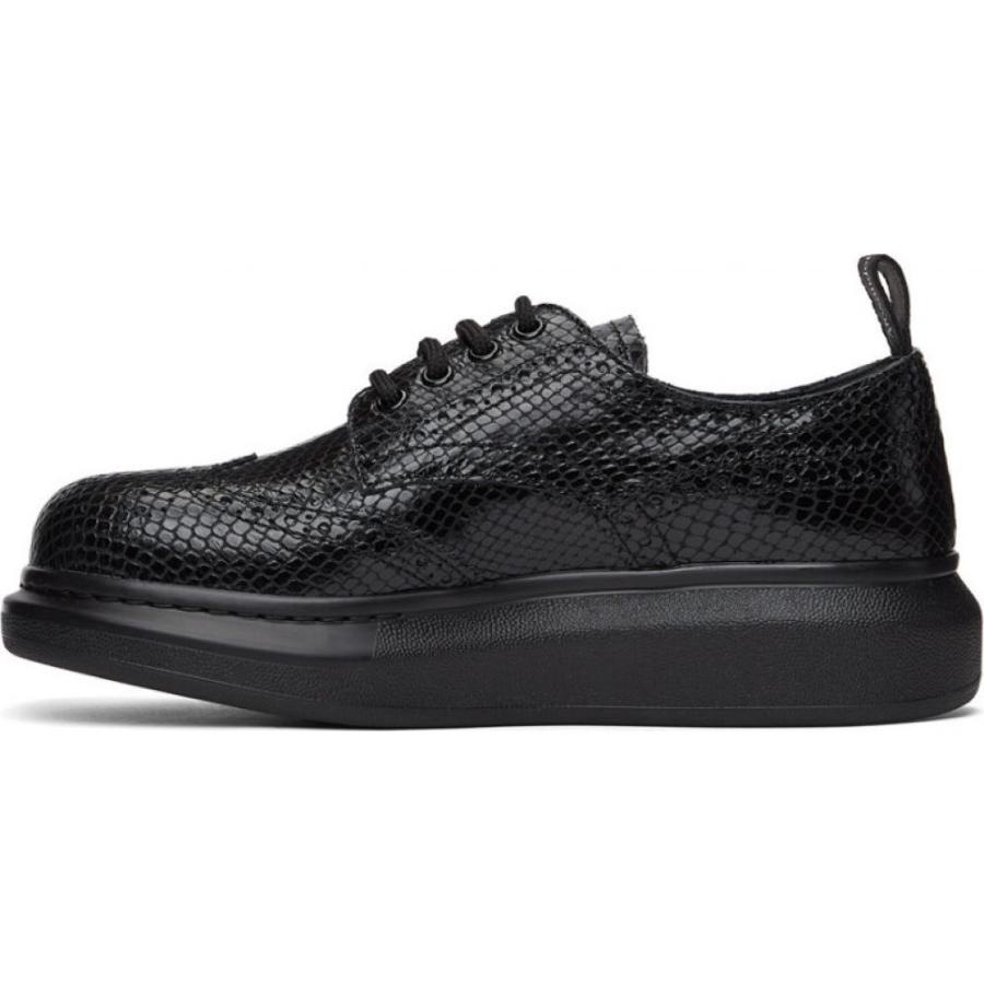 通販激安 ブローグ 革靴 ビジネスシューズ メンズ Mcqueen Alexander マックイーン アレキサンダー マックイーン アレキサンダー Mcqueen Alexander レースアップ Black Brogues Lace Up Croc Black シューズ 靴 シューズ Albinofoundation Org