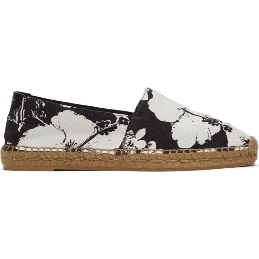 イヴ サンローラン Saint Laurent メンズ エスパドリーユ シューズ 靴 ファッション White サンローラン Saint Black Hibiscus Print Espadrilles White Black Hc m フェルマート エフ Fermart Ef ブランド品専門の