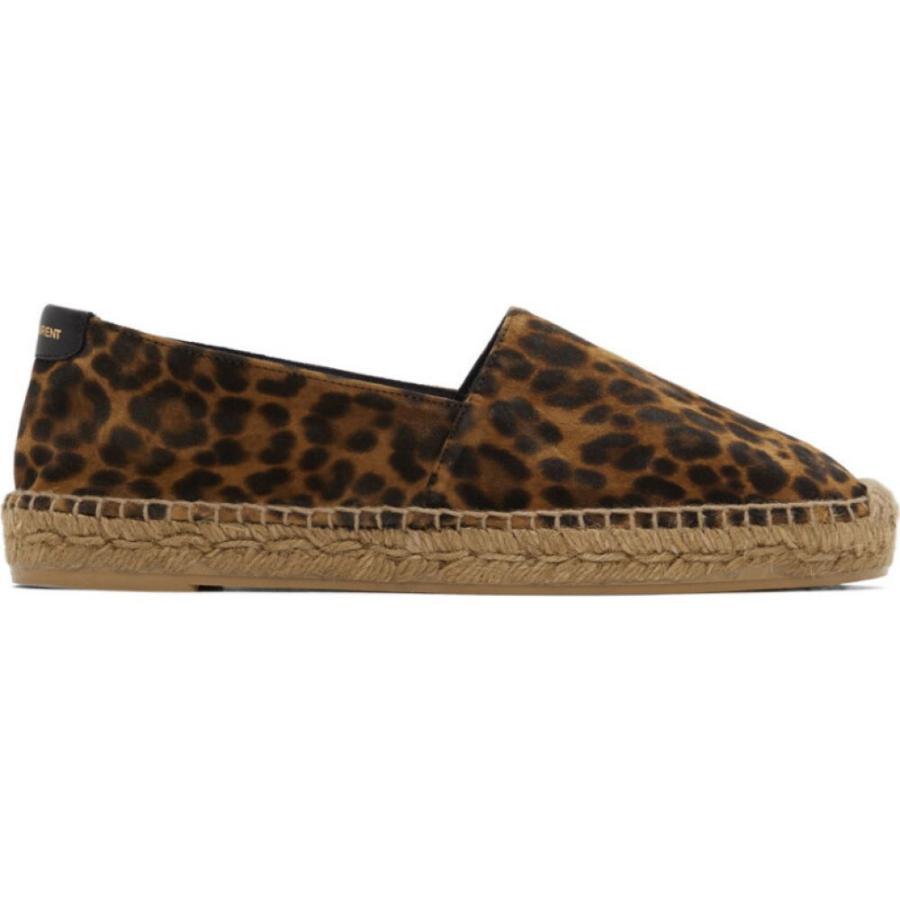 イヴ サンローラン エスパドリーユ Natural Saint Laurent メンズ エスパドリーユ シューズ 靴 メンズ Brown Suede Leopard Print