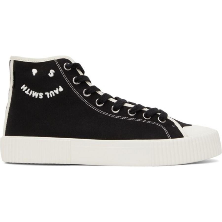 販売店 大阪 ポールスミス Ps By Paul Smith メンズ スニーカー シューズ 靴 Black Canvas Happy Logo Kibby High Sneakers Black 購入最激安 Www Superavila Com